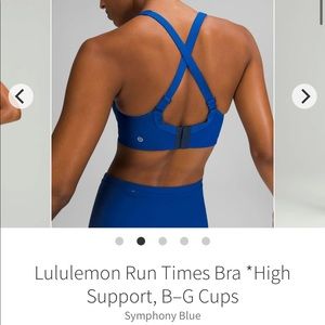 Lululemon Run Times Bra High Support 36DDD